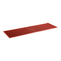 Lavex 3' x 10' Heavy-Duty Red Rubber Grease-Resistant Anti-Fatigue Floor Mat with Beveled Edge - 1/2" Thick