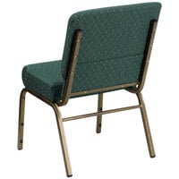 Flash Furniture FD-CH0221-4-GV-S0808-GG Hunter Green Dot Patterned 21 inch Extra Wide Church Chair with Gold Vein Frame
