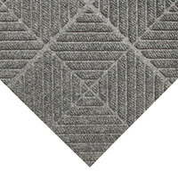 M+A Matting WaterHog 18 inch x 18 inch Square Medium Grey 7/16 inch Thick Diagonal Carpet Tiles with Universal Cleated Backing - 10/Case