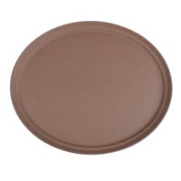 Thunder Group 27" Brown Oval Fiberglass Non-Skid Serving Tray