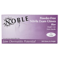 Noble Products Low Dermatitis Potential Nitrile Exam Grade 4 Mil Textured Gloves - Large - Box of 100