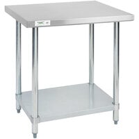 Regency 24" x 30" 18-Gauge 304 Stainless Steel Commercial Work Table with Galvanized Legs and Undershelf