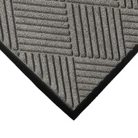 M+A Matting WaterHog Classic Diamond 3' x 4' Medium Grey Mat with Classic Rubber Border and Universal Cleated Backing