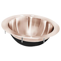 Just Manufacturing CU-CLR-ADA-14 Round Copper ADA Drop-In Sink Bowl - 16 1/4 inch