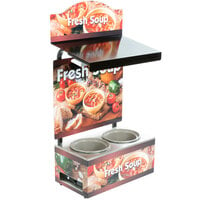 Vollrath 7203203 Twin 7 Qt. Well Soup Merchandiser Base with Menu Board, Canopy Light, and Country Kitchen Graphics - 120V, 700W