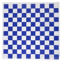 Choice 12" x 12" Blue Check Deli Sandwich Wrap Paper - 1000/Pack