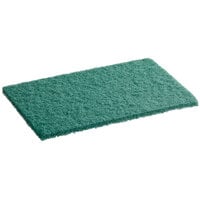 Lavex Janitorial 9 inch x 6 inch x 3/8 inch Extra Heavy-Duty Dark Green Scouring Pad - 10/Pack