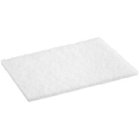 Lavex Janitorial 9 inch x 6 inch x 1/4 inch Super Soft White Scouring Pad - 10/Pack