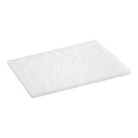 Lavex 9" x 6" x 1/4" Super Soft White Scouring Pad - 10/Pack