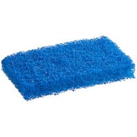 Lavex Janitorial 6 inch x 3 1/2 inch x 7/8 inch Extra Heavy-Duty Blue Scouring Pad - 10/Pack