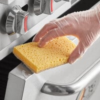 Lavex Janitorial 6 inch x 3 1/2 inch x 3/4 inch Eco Yellow Sisal Sponge / Natural Scouring Pad Combo - 6/Pack