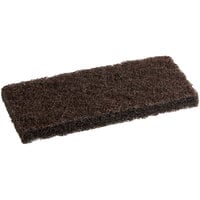 Lavex Janitorial 10 inch x 4 1/2 inch x 1 inch Brown Multi-Purpose Scouring Pad - 5/Pack