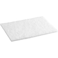 Lavex Janitorial 9 inch x 6 inch x 1/4 inch Light-Duty White Scouring Pad - 10/Pack
