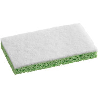 Lavex Janitorial 6 inch x 3 1/2 inch x 3/4 inch Green Cellulose Sponge / White Light-Duty Scouring Pad Combo - 6/Pack