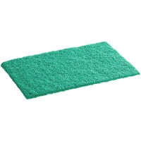 Lavex Janitorial 9 inch x 6 inch x 3/8 inch Medium-Duty Green Scouring Pad - 10/Pack