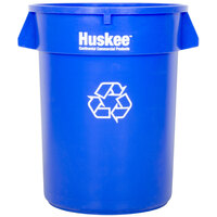 Continental 3200-1 Huskee 32 Gallon Round Blue Recycling Bin