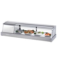 Turbo Air SAK-50L-N 50 inch Stainless Steel Curved Glass Refrigerated Sushi Case - Left Side Compressor