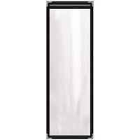 H. Risch, Inc. TES Deluxe Sewn 4 1/4 inch x 14 inch Black 2 View Vinyl Menu Cover with Silver Decorative Corners and Gloss Finish