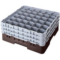 Cambro 36S900167 Brown Camrack Customizable 36 Compartment 9 3/8 inch Glass Rack
