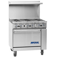 Imperial Range Pro Series IR-4-G12-C Liquid Propane 4 Burner 36" Range with 12" Griddle and Convection Oven - 178,000 BTU