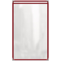 H. Risch, Inc. TES Deluxe Sewn 8 1/2 inch x 14 inch Red 2 View Vinyl Menu Cover with Silver Decorative Corners and Gloss Finish