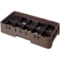 Cambro 10HS800167 Brown Camrack 10 Compartment 8 1/2 inch Half Size Glass Rack