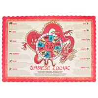 Hoffmaster 310645 10" x 14" Chinese Zodiac Paper Placemat   - 1000/Case