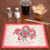 Hoffmaster 310645 10 inch x 14 inch Chinese Zodiac Paper Placemat   - 1000/Case