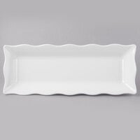 GET ML-87-W Milano 17 1/2" x 6 3/4" White Scalloped Melamine Rectangular Display Tray