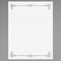 8 1/2 inch x 11 inch Black Menu Paper - Scroll Border - 100/Pack