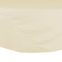 Intedge 83" Round Ivory Seamed 65/35 Poly/Cotton Blend Hemmed Cloth Table Cover
