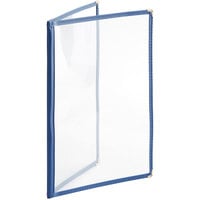 Choice 8 1/2 inch x 11 inch Blue 4-View Double Pocket Menu Cover