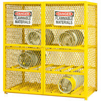 Durham Mfg 60 inch x 30 3/16 inch x 71 7/8 inch Yellow Horizontal Gas Cylinder Cabinet with Manual Doors EGCC16-50 - 16 Cylinder Capacity