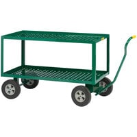 Little Giant 24" x 36" Green Perforated 2-Shelf Garden Truck with 10" Rubber Wheels 2LDWP-2436-10-G