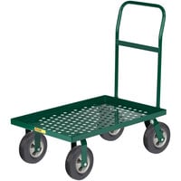 Little Giant 24" x 48" Green Perforated Steel Platform Truck with 10" Rubber Wheels T820P-10SR-G-LU