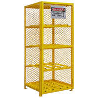 Durham Mfg 30" x 30 3/16" x 71 7/8" Yellow Horizontal Gas Cylinder Cabinet with Manual Door EGCC8-50 - 8 Cylinder Capacity