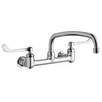 Zurn Elkay LK940AT12T6H Wall-Mounted Faucet with 8" Centers, 12" Arc Tube Swing Spout, 1.5 GPM Aerator, and 6" Wristblade Handles