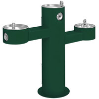 Halsey Taylor 4430EVG Evergreen Non-Filtered Outdoor Tri-Level Pedestal Drinking Fountain