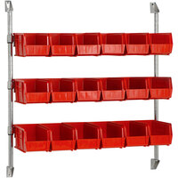 Quantum 34 inch x 36 inch Wall Mount Cantilever with 18 Red Divider Bins CAN-34-36BH-230RD