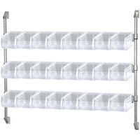 Quantum 34 inch x 48 inch Wall Mount Cantilever with 24 Clear Divider Bins CAN-34-48BH-230CL