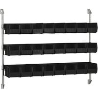 Quantum 34 inch x 48 inch Wall Mount Cantilever with 24 Black Divider Bins CAN-34-48BH-230BK