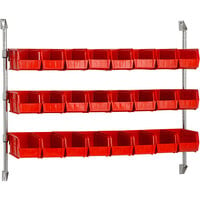 Quantum 34 inch x 48 inch Wall Mount Cantilever with 24 Red Divider Bins CAN-34-48BH-230RD