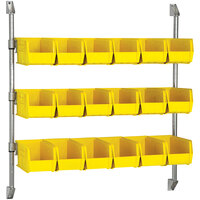 Quantum 34 inch x 36 inch Wall Mount Cantilever with 18 Yellow Divider Bins CAN-34-36BH-230YL