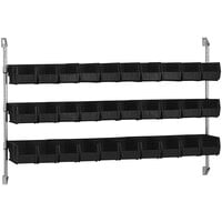 Quantum 34" x 60" Wall Mount Cantilever with 30 Black Divider Bins CAN-34-60BH-230BK