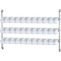 Quantum 34 inch x 60 inch Wall Mount Cantilever with 30 Clear Divider Bins CAN-34-60BH-230CL