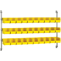 Quantum 34 inch x 60 inch Wall Mount Cantilever with 30 Yellow Divider Bins CAN-34-60BH-230YL
