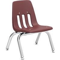 Virco 9000 Series Preschool Wine Classroom Chair with Nylon Glides