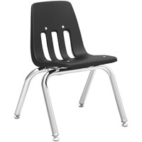 Virco 9000 Series Preschool to First Grade Black Classroom Chair with Nylon Glides