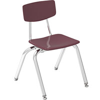 Virco 3000 Series Kindergarten to 2nd Grade Wine Classroom Chair with Nylon Glides