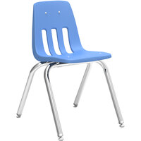 Virco 9000 Series 3rd to 4th Grade Sky Blue Classroom Chair with Nylon Glides